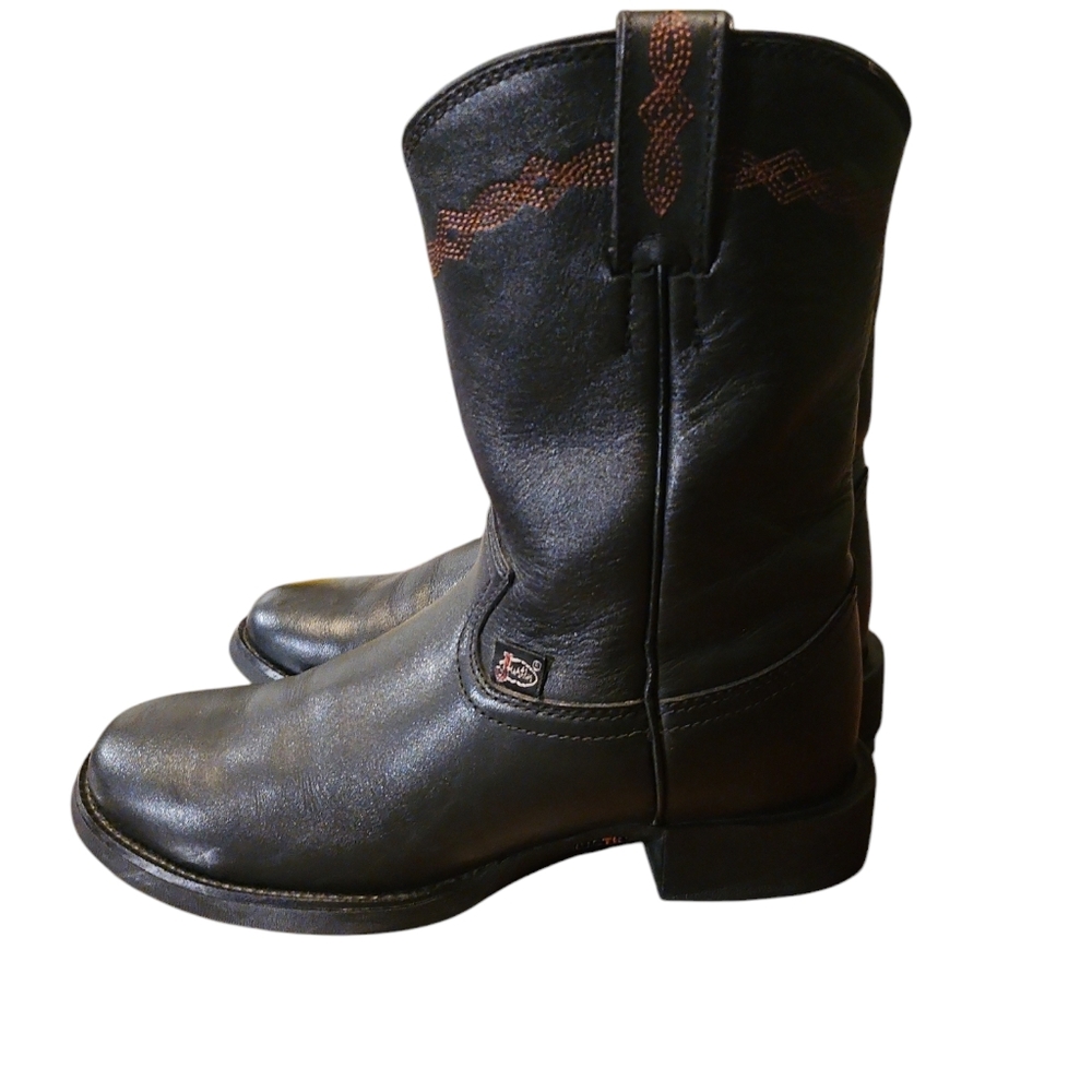 Justin Black Leather Boots